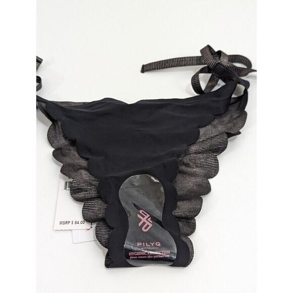 PilyQ Women Sterling Reversible Seamless Wave Tie Side Teeny Bikini Bottom L NWT - Picture 7 of 8